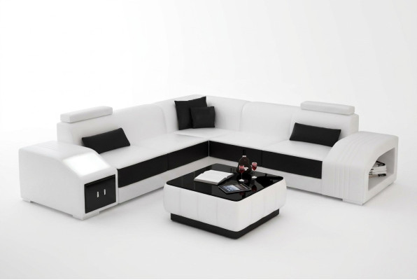 Leather upholstered design corner sofa couch sofa L shape living area living room corner couch
