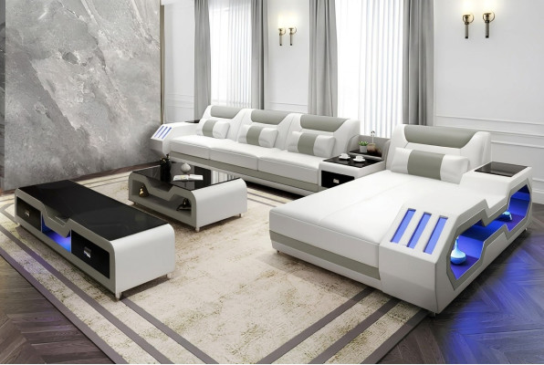 Leather upholstery design corner sofa corner couch sofa L-shaped living landscape