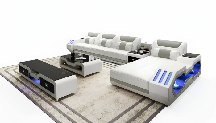 Leather upholstery design corner sofa corner couch sofa L-shaped living landscape
