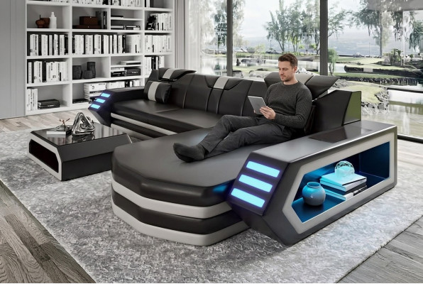 Design corner sofa living room furniture corner couch leather upholstery couch sofa