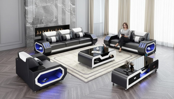 Sofa Set 321 Seater Modern Sofa Leather Sofa Designer Sofa Living Landscape New