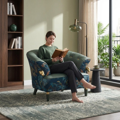 Textile sofa couch upholstery single-seater designer style furniture modern living room
