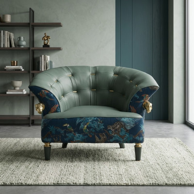 Textile sofa couch upholstery single-seater designer style furniture modern living room