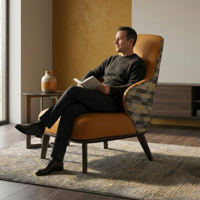 Modern armchair upholstered armchair wing sofa couch designer club chair reclining