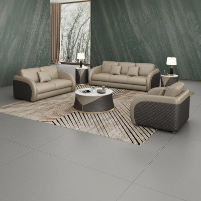 Leather Designer Sofa Set Upholstery 6-piece Set Sofas Coffee Table