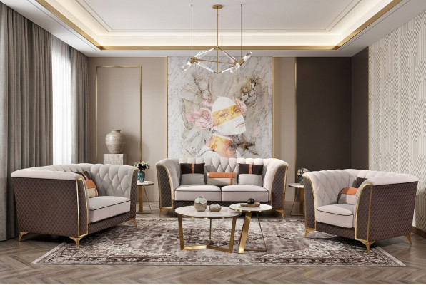 Three-seater sofa, 3-seater designer leather sofa, three-seater Italian style furniture