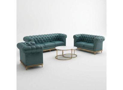 Chesterfield Sofa Couch Upholstered Couch 3-Seater Couches Upholstery Leather New
