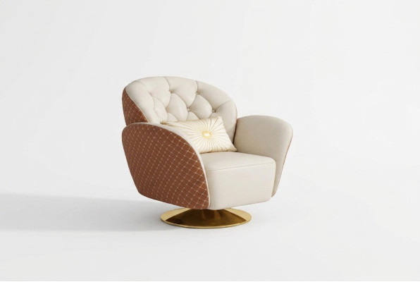 Armchair Single Seater Relax 360° Swivel Chair Upholstered Leather Armchair Sofa Club