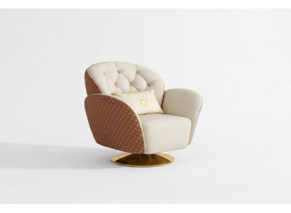 Armchair Single Seater Relax 360° Swivel Chair Upholstered Leather Armchair Sofa Club