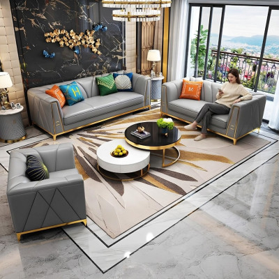 2-piece upholstery sofa set, 3+2 seater, new leather couch sofa