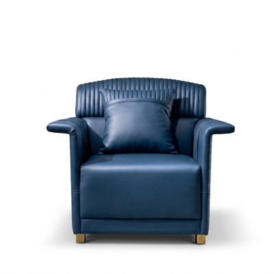 Classic designer leather lounge club armchair single-seater sofa relax