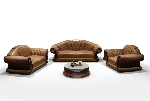 Chesterfield Sofa Couch Upholstered Couch 3-Seater Decor Upholstery Leather New