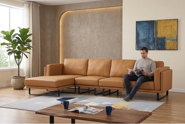 Corner couch design, corner sofa, living room furniture, modern leather upholstery couch