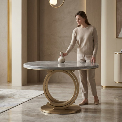 Round table dining room dining table Italian style furniture dining table round