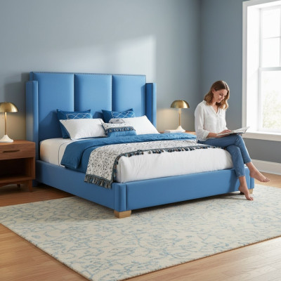 Hotel beds double bed design wood bed 180x200cm bedroom