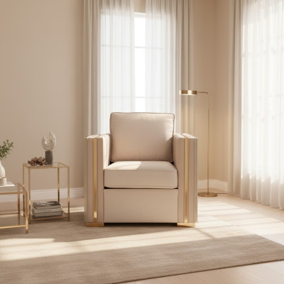 Designer living room furniture armchair single-seater upholstered sofa couch