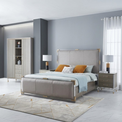 Luxury bedroom bed double beds wood 180x200cm Dubai hotel