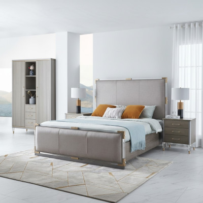 Luxury bedroom bed double beds wood 180x200cm Dubai hotel