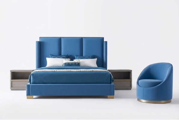 Bedroom luxury bed furniture 2x nightstand set beds Dubai hotel furniture