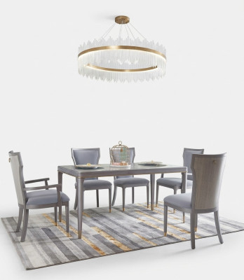 Complete set table with 6 chairs luxury furniture hotel Dubai furnishings