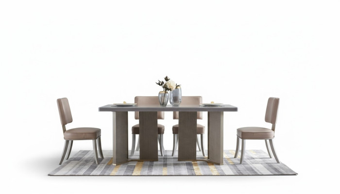 Complete dining room set table + 6 upholstered chairs luxury dining group