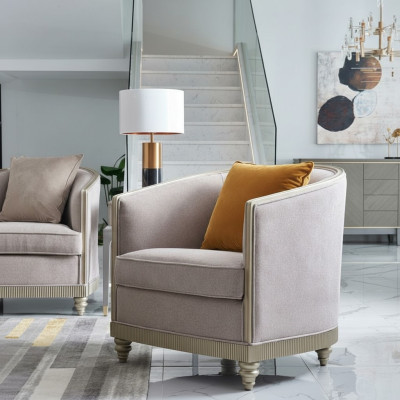 Armchair Single-seater Royal Chair Throne Upholstered Lounge Chairs Sofa Hotel