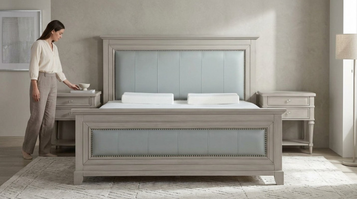 Double bed bedroom hotel marriage luxury bed 2x nightstand 3-piece set