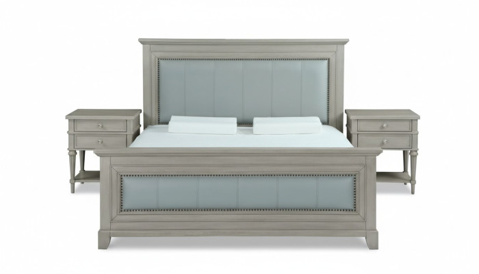 Double bed bedroom hotel marriage luxury bed 2x nightstand 3-piece set