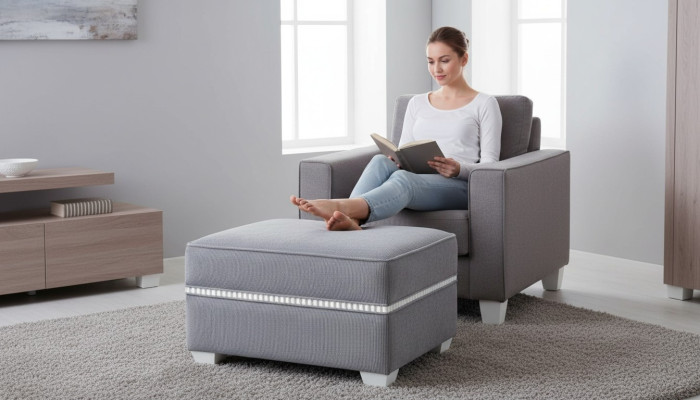 Textile Stool Sofa Pouf Upholstered Side Stool Furniture Stool Wood Stool