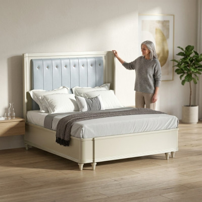 Upholstered Design Luxury Bed 180 x 200cm Fabric Beds Leather Modern Bedroom