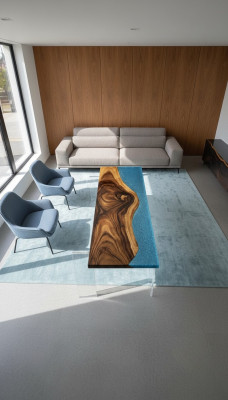 Epoxy resin dining table real decorative wood solid furniture waterfall epoxy table