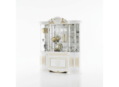 Display cabinet Italian furniture living room cupboard white gold glass cabinet cupboards new