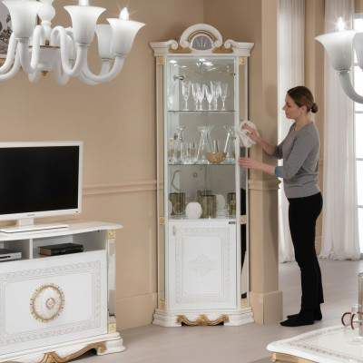 White corner display cabinet glass cabinet display cabinets shelves Italian furniture