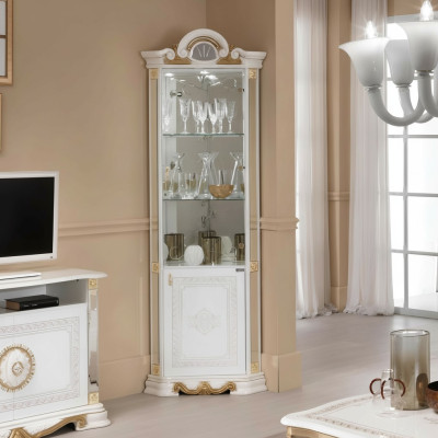 White corner display cabinet glass cabinet display cabinets shelves Italian furniture