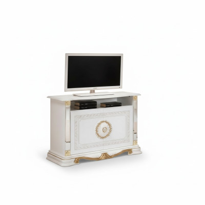White RTV Cabinet Shelf Cabinets Italian Style Furniture Dressers Sideboard