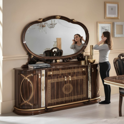 Classic sideboard with mirror dresser XXL cabinet sideboard Italian furniture