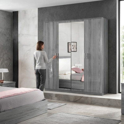 Wardrobe Closets Closet Wall Unit 4 Doors Wood Furniture Bedroom New