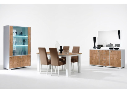 Dining room suite set, RTV table, 4x chairs, 7-piece display cabinet, complete luxury furniture, new.