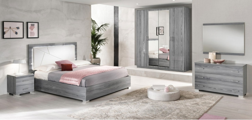 Italian furniture 4-piece bedroom set bed 2x nightstand wardrobe new