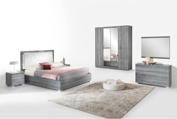 Italian furniture 4-piece bedroom set bed 2x nightstand wardrobe new