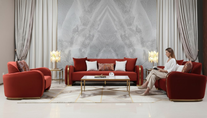 Three-seater couch cushion design sofa 3-seater seat sofas fabric design sofa furniture new