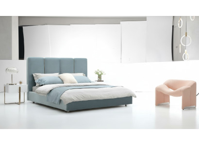 3-piece bedroom set: bed, 2 bedside tables, upholstered double bed hotel