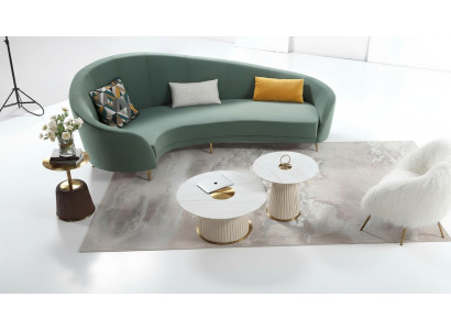 Round Sofa + Coffee Table Modern Sofa Living Room Coffee Table Furniture Complete Set