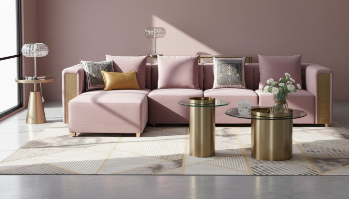 Corner sofa L-shape coffee table upholstery corner living room luxury furniture sofa couch 3-piece set