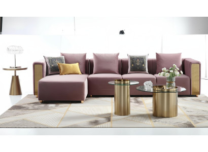 Corner sofa L-shape coffee table upholstery corner living room luxury furniture sofa couch 3-piece set