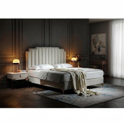 Bed Leather 2x Nightstand 3 Piece Bedroom Set Furniture Modern New Luxury Beds