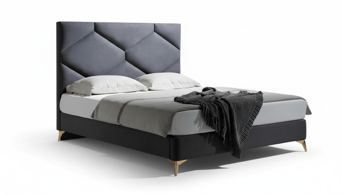 Bedroom set bed + 2x nightstands 3-piece. Nightstand furniture luxury hotel velvet