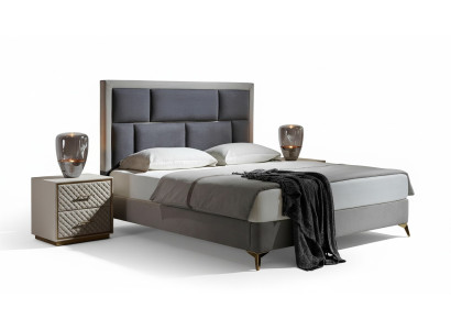 3-piece bedroom set: Bed, 2x nightstand consoles, double upholstered bed, hotel.