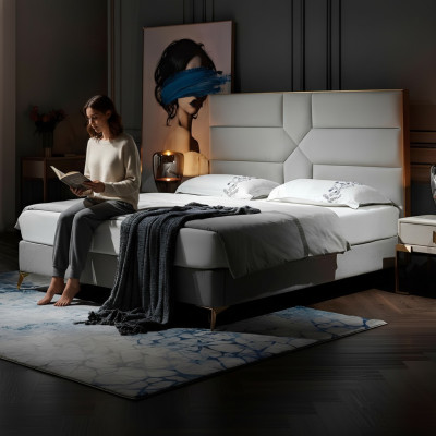 Double bed Bed Matrimonial bed Design luxury velvet upholstered bed Designer bed Textile Beds