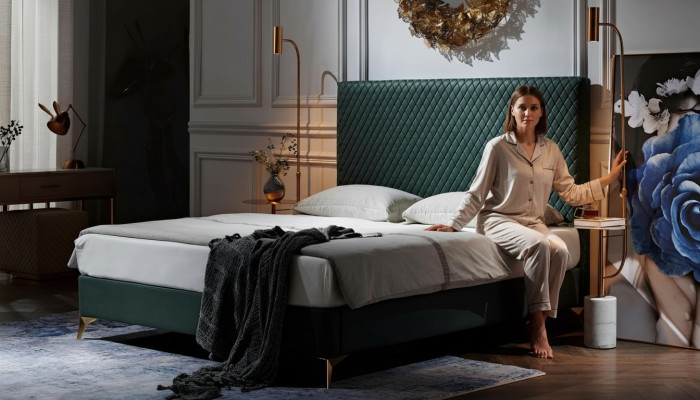 Bed pillow design luxury double beds marital bedroom leather hotel bed new